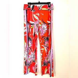 Trina Turk Orange Tropical Floral Patterned Pants